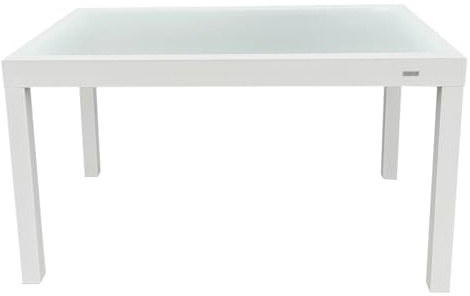 MOMMAHOME Tavolo allungabile da giardino in alluminio e vetro temperato tavolo da pranzo rettangolare estensibile da esterno 6-10 persone misure 135/270 x 90 cm