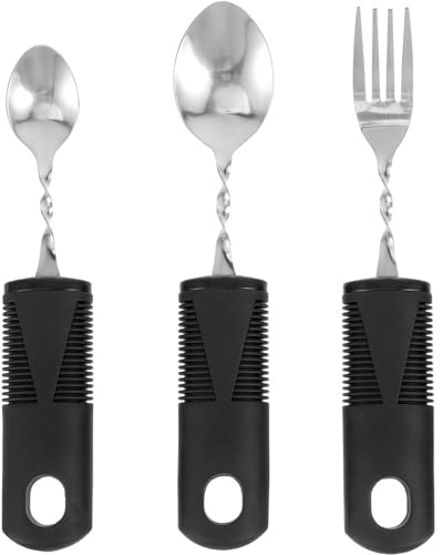 Cubiertos para Parkinson Seniors Discapacitados,Set de Utensilios Adaptables,3 Vajilla Para Personas Mayores,Adecuado para pacientes con enfermedad de Parkinson, temblores en las manos