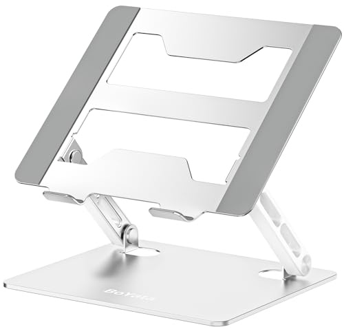 BoYata Laptop Ständer Höhenverstellbar, Notebook Ständer für 10-17 Laptops | Belüfteter Laptopständer für Schreibtisch, Höhe & Winkel Verstellbar, Ergonomische, Robust & Langlebig, Faltbar Laptop Halter