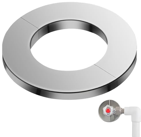 Ofenrohr Rosette,THETAG Abdeckrosette Edelstahl Heizungsrohr rosette,Ofenrohr Rosette Rohrmanschette,Kaminaufsatz Ofenknie Rosette Kaminhaube Grundplatte (white, 90MM)