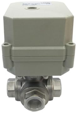 PKHDLYEU Motorisierte Ventile TF20-S3-C Rückschlagventil mit Abschaltung AC/DC9-24V 3-Wege DN20 L/T Typ BSP/NPT 3/4'' Edelstahl-betätigtes Kugelventil(T Port Flow A,9V-24V_CR502)