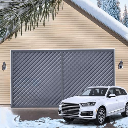 Garage Rideau De Porte Magnétique À Isolation Thermique 244x213cm, 274x213cm, 488x213cm Rideau De Porte Isolant Coton, D'occultation Coupe-Vent Imperméable Isolation Phonique(Gray,244x213cm)