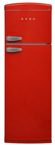 Svan Frigorífico 2 Puertas Retro rojo SVRR1751. Capacidad 312 Litros, Bajo Nivel Sonoro, Eficiencia Energética Clase F