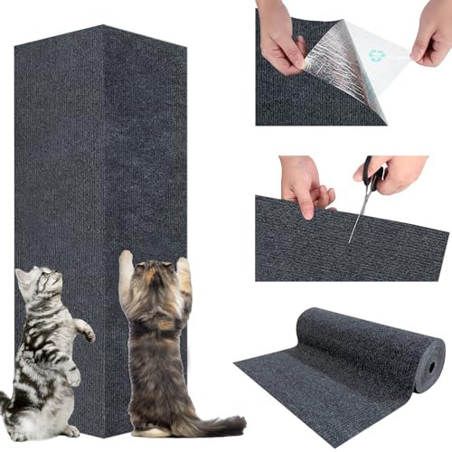 Celestia Selbstklebend Kratzmatte Katze, 200 × 40 cm DIY Kratzbrett Katze, Kratzschutz Sofa Katze, Kratzbrett Katzen kratzschutz, Katzenkratzmatte, AntiKratz Tape für Katzenständer