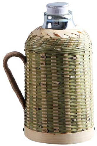 ABOOFAN Botella Térmica de Bambú Estilo Retro Jarra de Agua Aislamiento para Bebidas Calientes para Oficina o Gimnasio Estilo Aleatorio