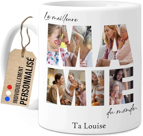 Cupdarling® Tasse Personnalisable Mamie - Idée Cadeau Original Pour Grand-Mère - Mug Céramique 330 mL - 5 Photos