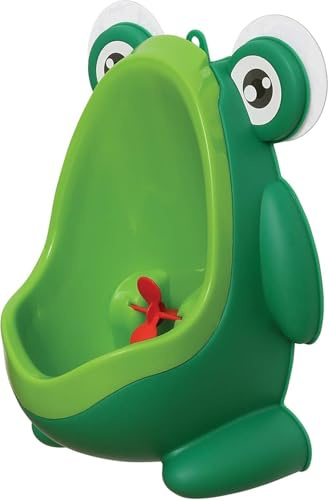 BAKAMITAYI Pee-Pod Urinoir d'apprentissage de la propreté Grenouille avec bol amovible et cible rotative Vert foncé