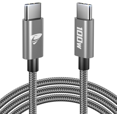 Cavo USB C USB C 1M,Cavetto Caricatore Ricarica Rapida Usbc 100W 5A Filo Caricabatterie Carica Nylon Cavo Type C to Type C per iPhone 15 16 Pro Max/Plus iPad Pro/Air MacBook Galaxy S23 S22 S24