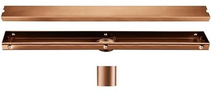 Drainage Barriers Stainless Steel Bathroom Drain Rose Gold Rectangular Linear Tile Insert Anti-Odor Floor Drain Bathroom For Drain Hoppers(1000mm)