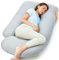 momcozy Almohada para Embarazadas con Funda Refrigerante – Cojín Embarazada en Forma de U de Cuerpo Completo, 145 cm, Apoyo para Espalda, Vientre y Piernas – Almohada Embarazo para Dormir de Lado