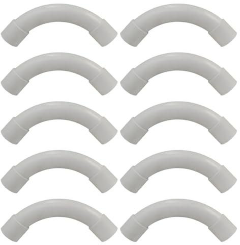 YUZNA Curva Di Raccordo Per Tubo Rigido Passacavi,Cavo Canale Installazione Universale per Case, Cantine, Pareti, Tetti, 10 pezzi (Ø 20 mm)