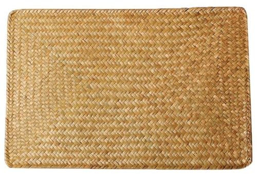 Handmade Woven Placemat Water Hyacinth Table Mat Square Hot Insulation Braided Mat Heat Resistant Anti-Skidding Wicker Woven Mat(M)