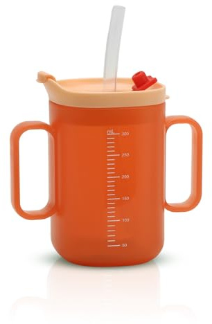 Tutamaz Tasse à bec Anti-fuite pour Personnes âgées, 300 ml à 2 Anses avec Astuce pour Boire avec bec Verseur pour les Personnes âgées les Adultes pour Nourrir et Aider à Boire