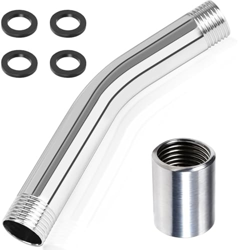 Shower Head Extension, 15cm Head Extension Arm Universal Adapter and 4 Washers for Shower or Fixed Head