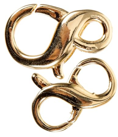 Holibanna 2pcs Lobster Clasps Jewelry Buckle Multifunctional Use Easy to Use Golden Copper Metal Connectors for Necklace Making Supplies DIY Craft Repairs