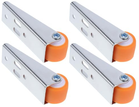 Homoyoyo Ruote Girevoli Laterali per Porte Scorrevoli 4 Pezzi Ruota Direzionale in Gomma Silenziosa Zincata 08 Pollici Supporto per Porte Inclinate Montaggio Verticale e Orizzontale