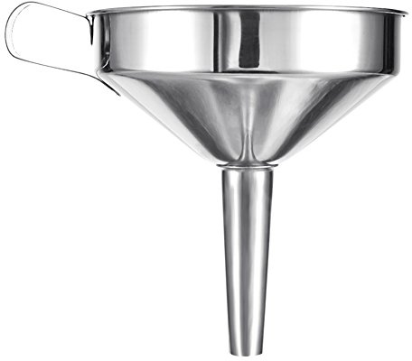 wonderfulwu Stainless Steel Kitchen Funnel with Removable Filter 10/12 / 14/16/ 20/24 cm Diameter (24cm, with Removable Filter)