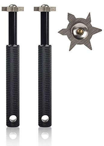 OxoxO Rillenschärfer mit 6 Köpfen – Golfschläger-Rillenschärfer und Reiniger für alle Eisen, Pitching Sand Lob Gap und Approach Wedges und Utility Clubs (2 schwarz)