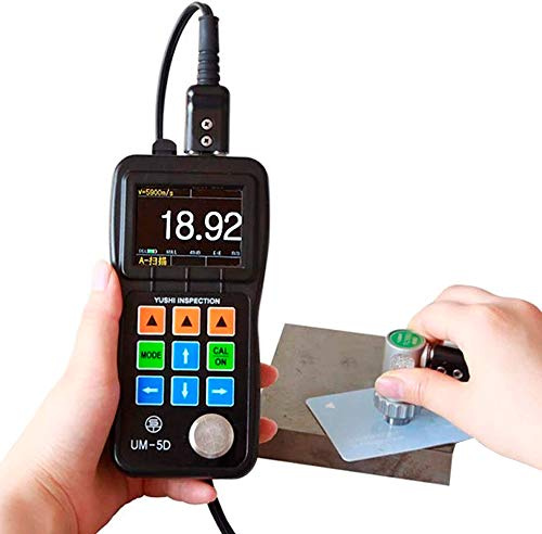 Tongbao UM-5D Digital Portable Ultrasonic Thickness Gauge Tester Meter 0.02'' to 20'' w/ TC510 Probe, P-E, E-E(Echo to Echo) Through Paint & Coatings Interchangeable Probe Transducer Option Availabl
