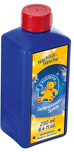 PUSTEFIX Nachfüllflasche Mini I 4 x 250 ml Seifenblasenflüssigkeit I Bubbles Made in Germany I Seifenblasen für Hochzeit, Kindergeburtstag, Polterabend I Seifenblasen für Kinder & Erwachsene