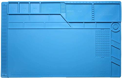 Largest(550x 350mm)Tapis de soudure réparation en silicone, Aweohtle magnétique 500 ℃ Tapis de travail en silicone résistant , réparation de téléphone portable