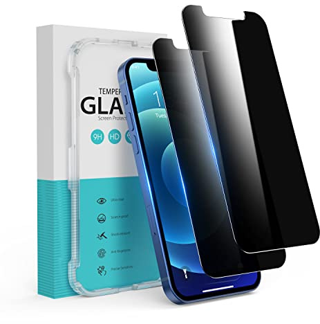 Syncwire Sichtschutzfolie für iPhone 12/12 Pro, [2 Stück] Anti-Spy 9H Härte Bruchsicher Schutzfolie, 3D Blasenfrei Schutzglas Privatsphäre