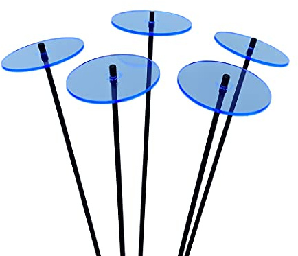 SunCatcher Decoración de Jardín Adornos Sol Discos Conjunto de 5 Medianas Brillantes Estacas de Jardín 50cm Altura al Jardineros Regalo, Colour:Fluorescent Blue