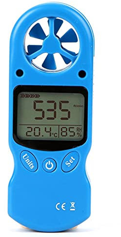 Anemometro digitale portatile, Anemometro portatile misuratore di velocità del vento, modalità per misurare la temperatura di velocità del flusso d'aria per barca Windsurf Vela Attività all'aperto