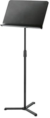 K&M 11927 Pupitre d'orchestre Noir - Pupitre à musique extensible en continu jusqu'à 118,5 cm - avec tripode, plateau plastique