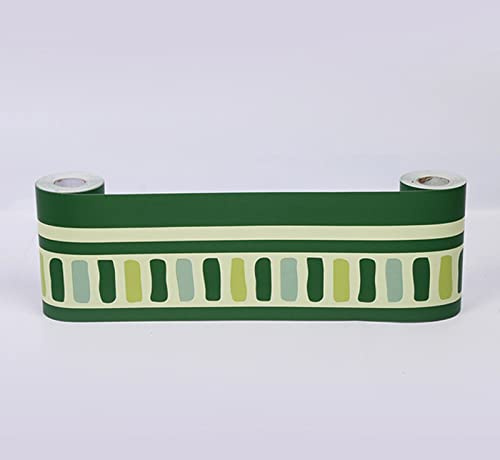 HAHII Tapetenbordüre, abziehen und aufkleben, Wandbordüre, Aufkleber, dekorative Bordüre für Badezimmer, Wohnzimmer, Küche, grüner Ast, 10,6 x 1000 cm