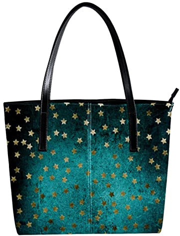 Gpld Schultertasche mit Sternenmuster, Grunge-Blau, leicht, lässig, Schultasche, Lehrertasche, Handtasche, Geldbörse, Mehrfarbig