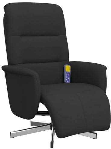 vidaXL Massagesessel mit Fußteil Schwarz Stoff