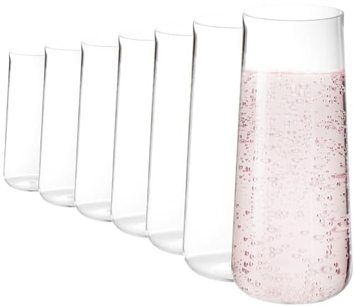 Youngever 12 Pack Shatterproof Plastic Champagne Flute, 7 Ounce, Set of 12 Reusable Champagne Glasses