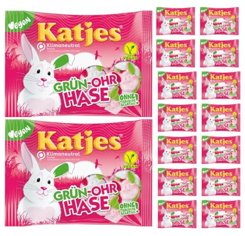 Katjes Grün-Ohr Hase Fruchtgummi vegan Fruchtgummi 200 gr X 16 STÜCK