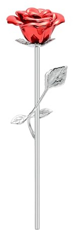 Imrsanl Rose Flower Keepsake Urns for Human Ashes - Memorials Urn Locket - Long-Stem Colorful Rose Flower Cremation Urns - Funeral Urn for Ashes Adult Cremation Keepsake for Ashes, Stainless Steel, No
