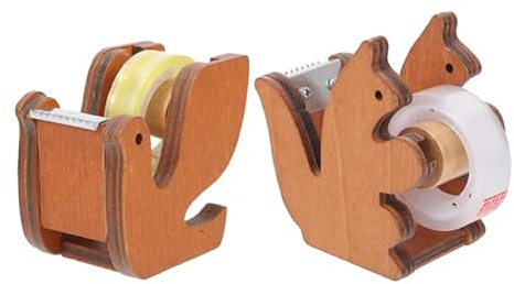 Operitacx 2St Holz Klebebandabroller Im Tierdesign - Praktischer Desktop-Klebebandspender Für Büro Schule Und Kreative Projekte Ideal Als Geschenk Oder Party-Dekoration