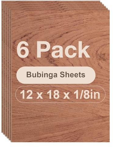 ROBOTIME Tablero Madera Contrachapada 3mm Bubinga A3 30×42cm 6 Piezas Tablero de Madera a Medida Para Bricolaje,Pirograbado Corte por Laser CNC Router Modelado
