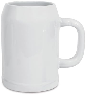 22Feels Bierkrug Sublimationsrohling Weisse Keramik mit Orca-Beschichtung 500-600ml für Sublimation (20oz) Blanko Tonertransfer Plotten (20er Set)