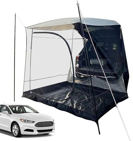 Faltbares SUV Auto Zelt mit Seitenmarkise Oxford Stoff hinten Camping Zelt Heckklappe Befestigung für Outdoor Camping SUV Auto Unterstand