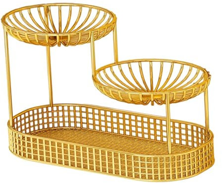 Sharplace de 3 Niveles, Frutero, Cuenco de Verduras de Encimera, Verduras, Rústico