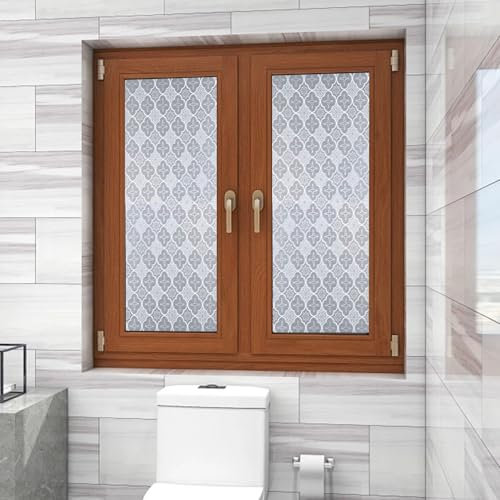 Fensterfolie Milchglas 70 x 140 cm, Selbstklebend Ohne Kleber Statische Blickdicht Matt, Sichtschutz Anti Uv, Sichtschutzfolie Selbstklebend Folie, 3D-Begonie