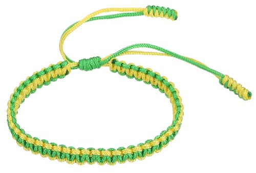 PATIKIL Braccialetto intrecciato, unisex, tibetano, fatto a mano, per preghiera portafortuna, braccialetto di corda di protezione, misura regolabile, per regali di anniversario e famiglia
