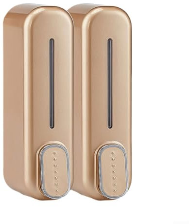 ZAMETTER Dispenser di sapone a pompa, a parete, doppio dispenser di sapone disinfettante per le mani, dispenser per gel doccia, organizer moderno con pulsante antiscivolo per sapone liquido e shampoo