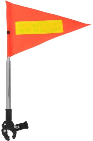 Yardwe Safety Flag with Reflective Stripe, Retractable Golf Cart Flag Pole, Ideal for Golf Cart Wheelchair Trailer Motorcycle, Adjustable Height