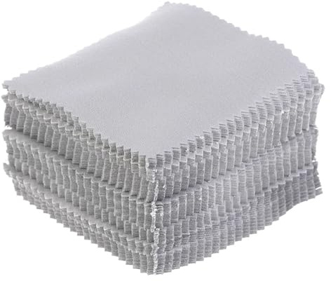 Paño de Limpieza de Joyería 100 Uds paño for pulir plata limpieza suave limpio for herramienta de joyería oro plateado(Gray)