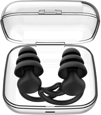 Reducción de tapones de los oídos de ruido de silicona flexible - tapas de protección auditiva | Comfort 25-28 dB anti-ruido reutilizable para conciertos Estudio de viajes para el sueño Trabajo de tra
