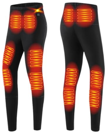 Gueploer Pantalons Chauffants électriques, Leggings Thermiques pour Femmes avec 3 Niveaux de Chauffage, Long Johns Chauffants à 12 Zones pour la Chasse