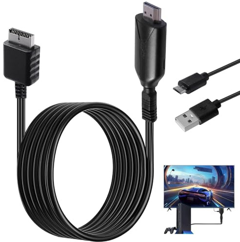 PS1/PS2 zu HDMI Adapter Kabel,1m PS2 zu HDMI Konverter Adapterkabel 1080P | HDM Kabel Video Audio für PS1 PS2 Spielkonsole Videokonverterkabel, für HDTV Monitor Einteilig Plug-and-Play