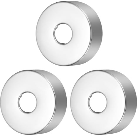 QUARKZMAN 3 Pz Flangia Per Braccio Doccia 21x70x25 Mm Acciaio Inox Piastra Copritubo Rotonda Flangia A Parete Copertura Tubo Idrico Argento