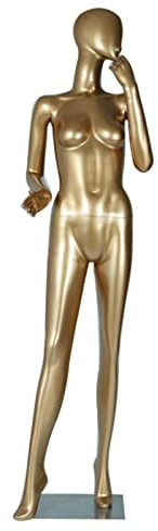GUHPZA Goldene, Robuste Schaufensterpuppe Für Fotografie Und Designtraining, Voll Bewegliche Weibliche Schneiderpuppe Für Zeremonienroben/Designtraining, Einfache Montage,